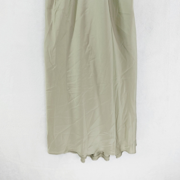 New Show Me Your Mumu Serene  Moss Green Luxe Satin Slip Dress P5166 - Picture 4 of 9